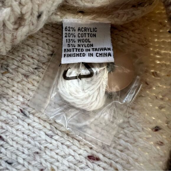 Obermeyer Vintage Sweater Cable Knit Cardigan Jacket Embroidered Ski Size XL - Picture 7 of 11